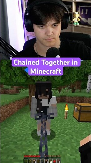 Minecraft, but CHAINED TOGETHER 😬 #minecraft #shorts #minecraftshorts