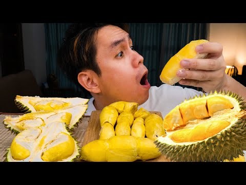 ASMR DURIAN (EATING SOUNDS) THIS FOOD MAKES PEOPLE GO WILD - ASMR DURIAN OPENING & EATING SOUNDS!"