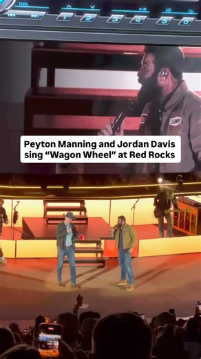50K views · 167 reactions | Peyton Manning joins Jordan Davis on stage at his show last night at Red Rocks to sing “Wagon Wheel.” | Country Central | Facebook