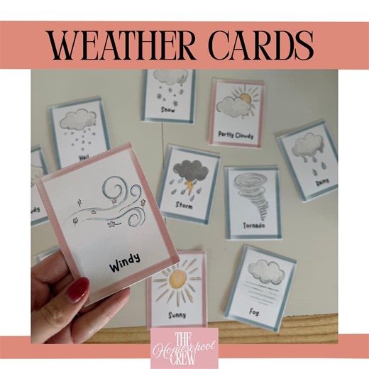 Weather Elements and Types - Cards and Matching Game Homeschool Resources - Etsy