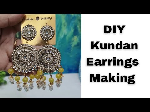 Kundan Earrings Making at Home/ Trending earrings/jewellery making at home #tutorial#diyearrings