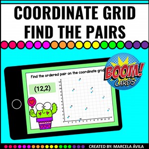 Coordinate Grid Ordered Pairs Boom Cards™ Distance Learning