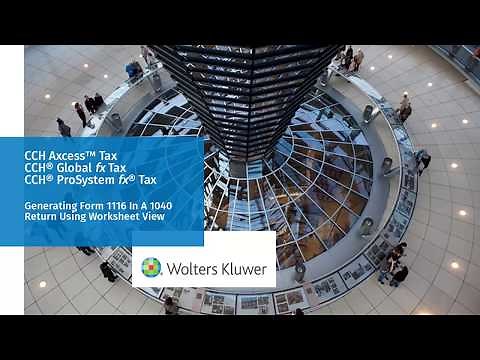 CCH® Axcess™/ ProSystem fx®: Entering Income for Form 1116 in a 1040 Return