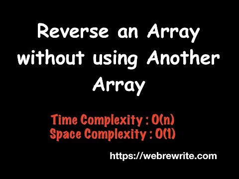 Reverse an Array without using Another Array (In-Place) | Hindi