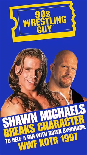 Shawn Michaels stops match to help a fan with Down Syndrome. Stone Cold vs Shawn Michaels | WWF King of the Ring 1997 #wrestling #wwe #wwf #ShawnMichaels #stonecoldsteveaustin | 90s Wrestling Guy