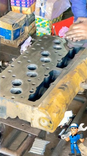 Head face by hand manually with sand paper #mechancial #automobile #mecanical #mechenical #oil #car