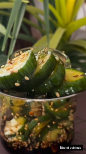 Bite of cuisines on Instagram: "Say hello to your new favorite snack! 🥒 This Viral Jar Cucumber Salad is packed with flavor and the perfect balance of tangy, spicy, and sweet! Easy to make, hard to resist! Who’s ready to try it? #cucumbersalad #viralrecipe #flavorexplosion #quickeats #foodiefind #asmr"