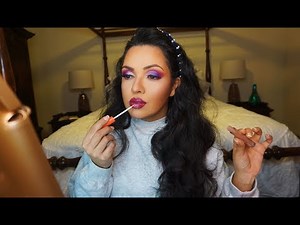ASMR Makeup and Chill : Pink and Purple Look | Soft Speaking