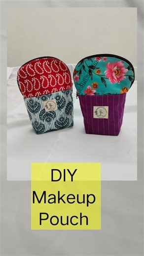 Makeup pouch making at home / bag cutting & stitching /zipper bag tutorial step by step #shorts