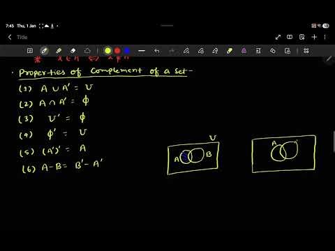 7. Complement of a Set | Set Theory | Mathematics for JEE Main and Advanced | JEE Today