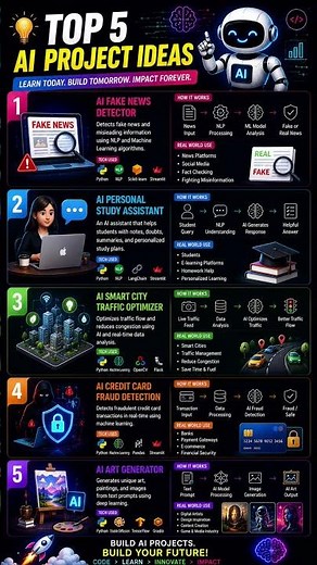 🚀 Top 5 AI Project Ideas for Students in 2026 | Best AI Projects Using Python #viral