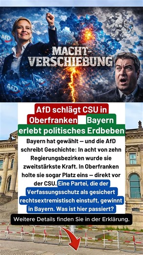 Bayern: AfD schlägt die CSU. In Oberfranken. Das hat es noch nie gegeben.