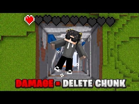 MINECRAFT BUT TAKING DAMAGE DELETES A CHUNK !!