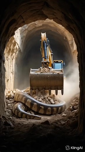 Excavator Helps a Trapped Python Escape. Deep underground, strength meets survival. 🐍⚙️ An AIWOWAI excavator discovers a giant python — and saves it instead of fighting it. #aiwowai #python #rescue #wildlife #epicmoment | CranePower TV
