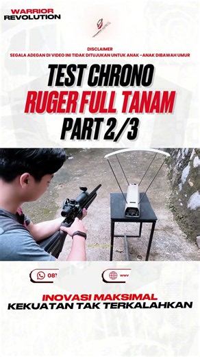 TEMBUS 1438 FPS! TES CHRONO SENAPAN PCP RUGER FULL TANAM BIG GAME