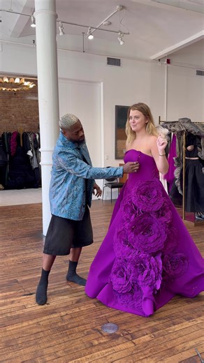 The perfect Spring gown - The Orchid Oversized Floral Appliqué Ball Gown. Designed by @csiriano #TheGownManofNYC #springgown #springfashıon #fashion #fashiontiktok