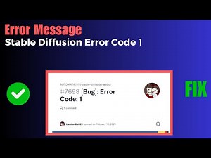 How To Fix Stable Diffusion Error Code 1
