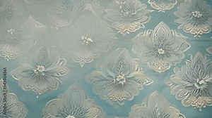 Exploring intricate floral wallpaper designs in a vintage-style room from the 1970s