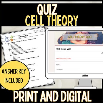 Cell Theory Quiz Print and Digital Resource | NEW 2024 TEKS 6.13A