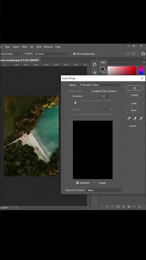 How To Select Using Color Range Selection In Photoshop #shorts