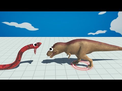 NEW Battle Simulator - HUGE Titanoboa vs T-REX Who's the Most Dangerous Dinosaur? Animal Revolt