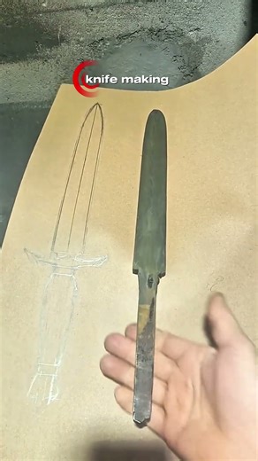 Bringing a Dagger Sketch to Life ✍️knifedesign #bladesmithing #wip #customdagger #knifemaking #diy