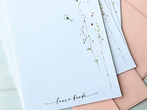 Letter Writing Stationery Set Personalized Wild Flowers Perfect Letter Writing Set Design 14 - Etsy