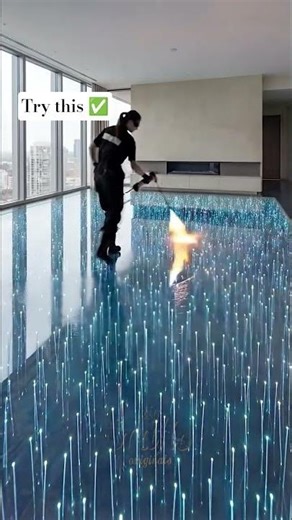 Stop❌🤣. use old tiles in the floor... try new🤔 technology 3D epoxy flooring with lighting design