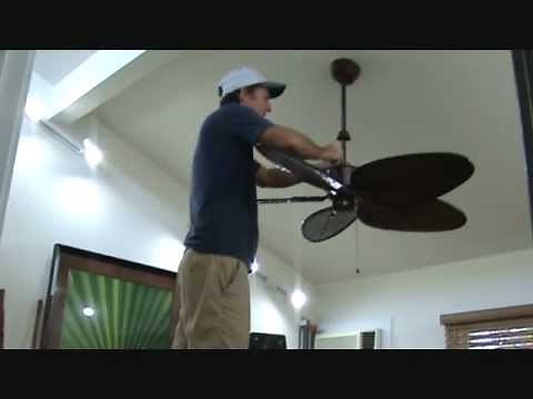 Adjusting the 'set screws' to a wobbly ceiling fan