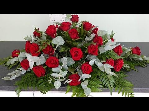 HOW TO MAKE A RED ROSE FLOWER SPRAY | Funeral Flowers