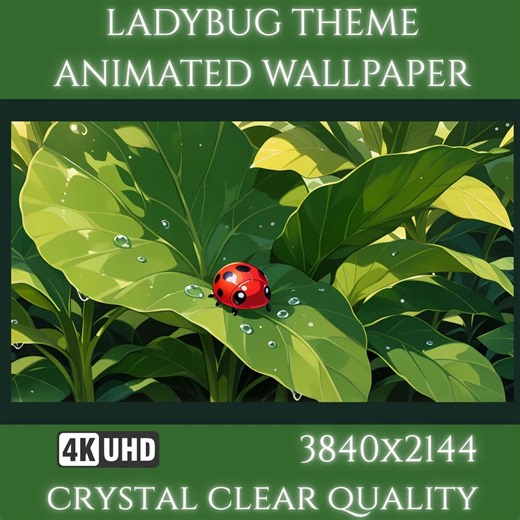 Ladybug Animated Wallpaper | 4K UHD Desktop Background | Looping Nature Video - Etsy