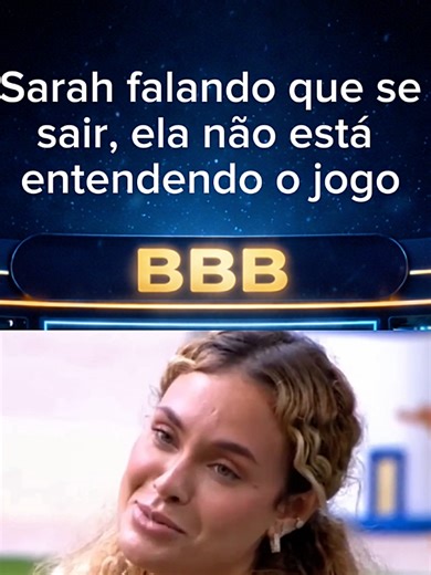 Sarah fala que se sair nesse paredão ela não vai entender nada desse jogo ! Mas eai, quem você acha que vai sair ? Babu, Sarah ou Sol? #paredao #sarah #babu #sol #bbb
