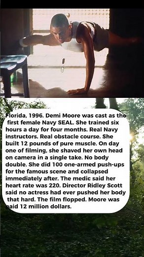 Title: Demi Moore Shaved Her Head Live for G.I. Jane & Did 100 One-Armed Push-Ups Until She Collapse