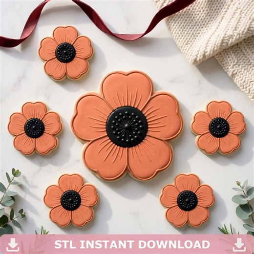 Poppy Flower Cookie Cutter STL, 3D Printable - Etsy