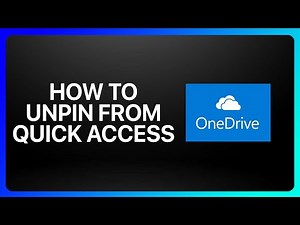 How To Unpin OneDrive From Quick Access Tutorial