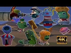 Spongebob Movie Game - All Enemy Cutscenes (4K)