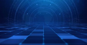 Futuristic Blue Digital Grid Technology Background Loop