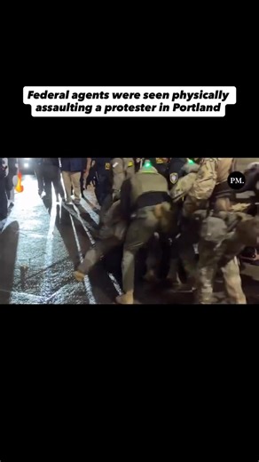 A protester in #Portland was reportedly assaulted by federal agents during a demonstration last night. Video shows agents shoving and punching people while bystanders shout for them to stop. One person can be heard saying, “You’re punching!” and another pleads, “I have to assume you’re better than this… in your heart, in your soul.” #PortlandProtests #FederalAgents #PoliceBrutality #ProtestRights #FirstAmendment #Authoritarianism #StateViolence #TrumpAdministration #FreeSpeech #CivilRights #Cons