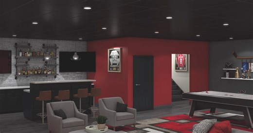 From the guest room to the game room, we're here to help level up your home with easy-to-install ceilings and walls. #ceilingdesign #armstrongceilings #ceilingmakeover | Armstrong Ceilings for the Home