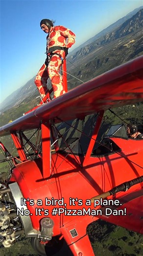 2K views · 56 reactions | ✈️ When we say PizzaMan Dan goes above and beyond for pizza, we mean it — literally! From wing-walking on a plane to bringing you the best flavors on the ground, Dan will do whatever it takes to keep the 805 fed and happy.  Life’s an adventure… make sure it comes with pizza. #PizzaManDans #805Eats #PizzaLovers | PizzaMan Dan's | Facebook