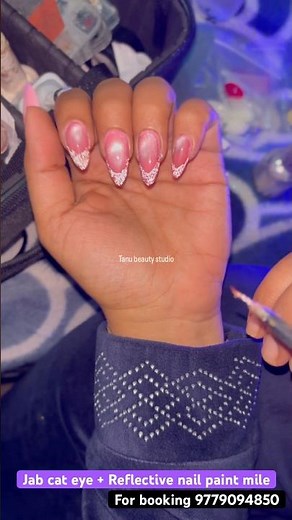 “Pink Shimmer Nails Glitter French Tip Design | Nail Art”#shorts