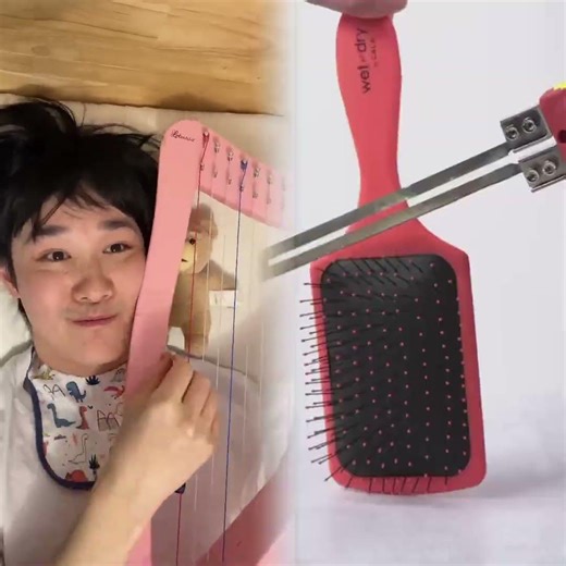 Baby discovers hidden talent for the harp