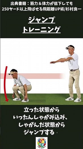 ヘッドスピードの解決方法 | ゴルフに必要な筋力を維持する「ジャンプトレーニング」のやり方とは！？【筋力＆体力が低下しても250ヤード以上飛ばせる飛距離UP術/杉村良一】