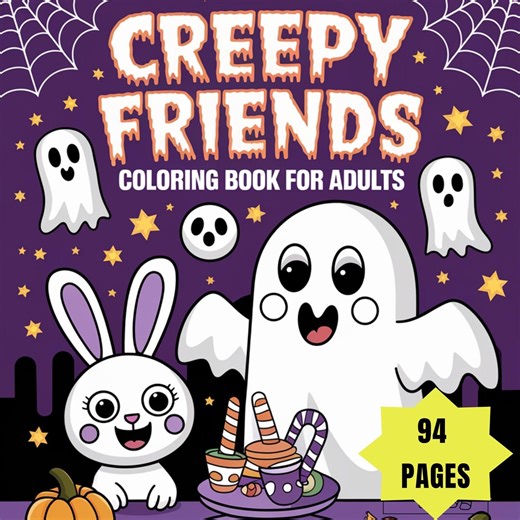 Kawaii Horror Coloring Pages: 94 Spooky-cute Designs (printable PDF Book), Funny Scary Monsters - Etsy