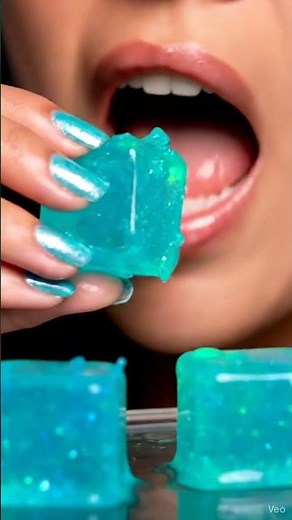 Oddly Satisfying ASMR 🌊 Aquamarine Cubes Under LED Light | Smooth Tapping & Ocean Ambience