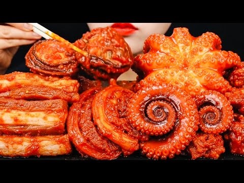 ASMR Eating Spicy Korean Food | Crunchy & Chewy Sounds (No Talking)