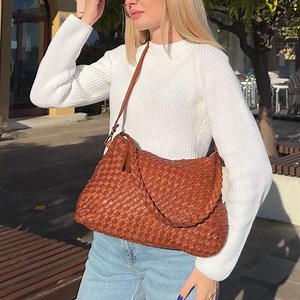 Soft Woven Brown Leather Crossbody Tote Bag, Woven Shoulder Cross Body Leather Bag & Small Hobo Women Handbag, Handwoven Bag, Christmas Gift - Etsy