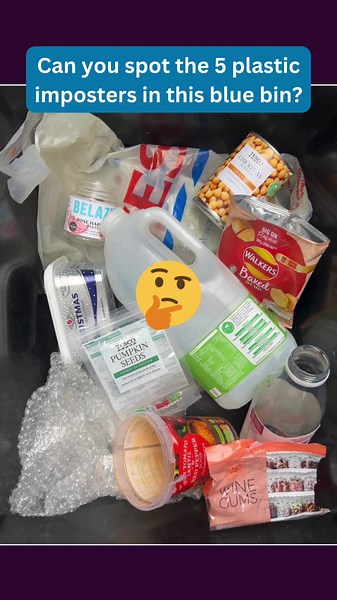 ❌ DON'T put these plastic imposters in your blue bin! 💭 Working out what kind of plastic you can recycle at home can be tricky. 🚛 Plus, putting the wrong plastic in your household recycling can contaminate your bin and means we can’t collect it. 👀 We often see soft plastics that can’t be recycled at home mistakenly ending up in blue bins, including: ❎ Plastic shopping bags ❎ Salad and bread bags ❎ Crisp packets ❎ Sweet and chocolate wrappers ❎ Film on fruit punnets ❎ Ready meal film ❎ Food po