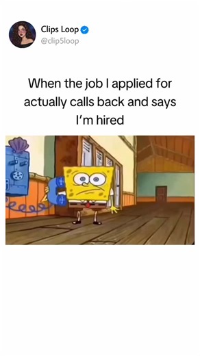 Memes & Films Worthy Moment on Instagram: "Nothing more scarier than a job application #job #work #working #meme #memes Here’s a fun fact: In the very first episode of SpongeBob SquarePants, titled “Help Wanted,” SpongeBob applies for a job at the Krusty Krab. Despite being extremely nervous and told he wasn’t ready, he sets off on a wild quest to find a seemingly impossible spatula with “hydrodynamic” features. When he returns, a swarm of anchovies floods the restaurant, and SpongeBob saves the