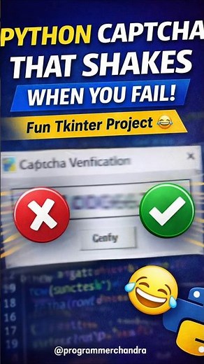 Python CAPTCHA That Shakes When You Fail! 😂 | Tkinter Project #coding #beginnerpython #project